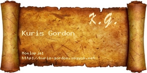 Kuris Gordon névjegykártya